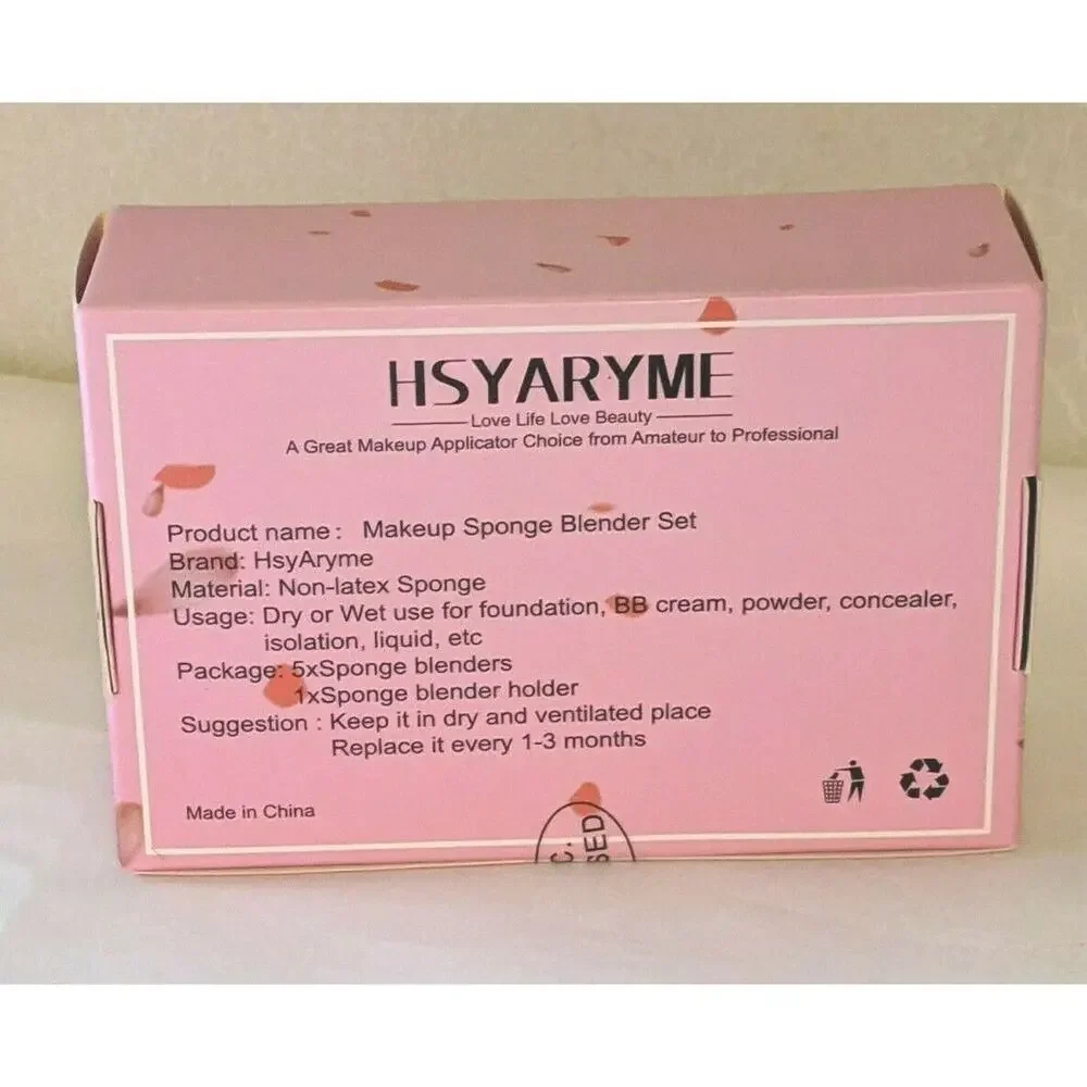 Hsyaryme Makeup Sponge Blender Set - 5 pc Set with Holder - NEW